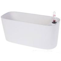 Кашпо PLANTA VITA "Oval Silk white" с автополивом (пластик), 30х12,5хH13 см