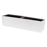 Кашпо PLANTA VITA "Balcony Twist white" с автополивом (пластик), 79х18,5хH19 см