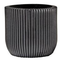 Кашпо Capi Nature Groove Egg Planter Groove I Black, D8xН7см