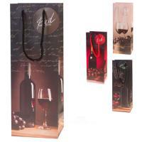 Набор пакетов подарочных "Wine", 12,5x10xH34,5 см (12шт), в асс.