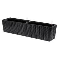 Кашпо PLANTA VITA "Balcony Twist black" с автополивом (пластик), 79х18,5хH19 см
