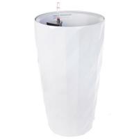 Кашпо PLANTA VITA "Vase Rib white" с автополивом (пластик), D33xH57 см