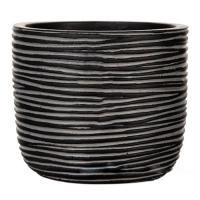 Кашпо Capi Nature Egg Planter Rib III Black, D18xH16см