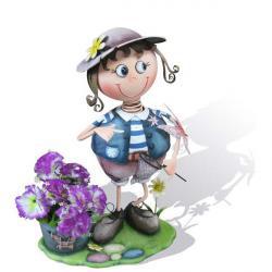 Уличная подставка для цветов - кашпо Мальчик пузатый с сачком