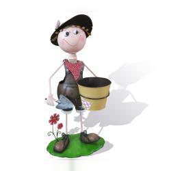 Уличная подставка для цветов - кашпо Мальчик с ведром и совком