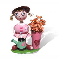 Уличная подставка для цветов кашпо Девочка с лейкой грустная