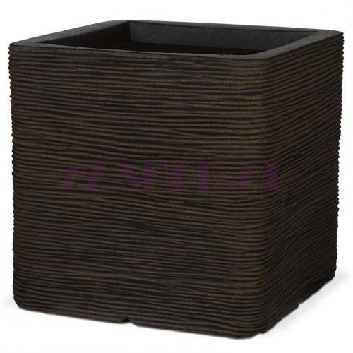 Кашпо-Куб Capi Nature Planter Square Rib Rust