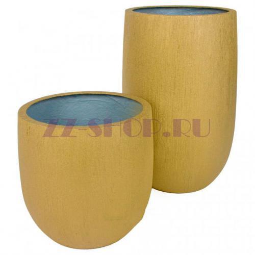 Кашпо Nobilis Marco Honey Gold Round Полистоун